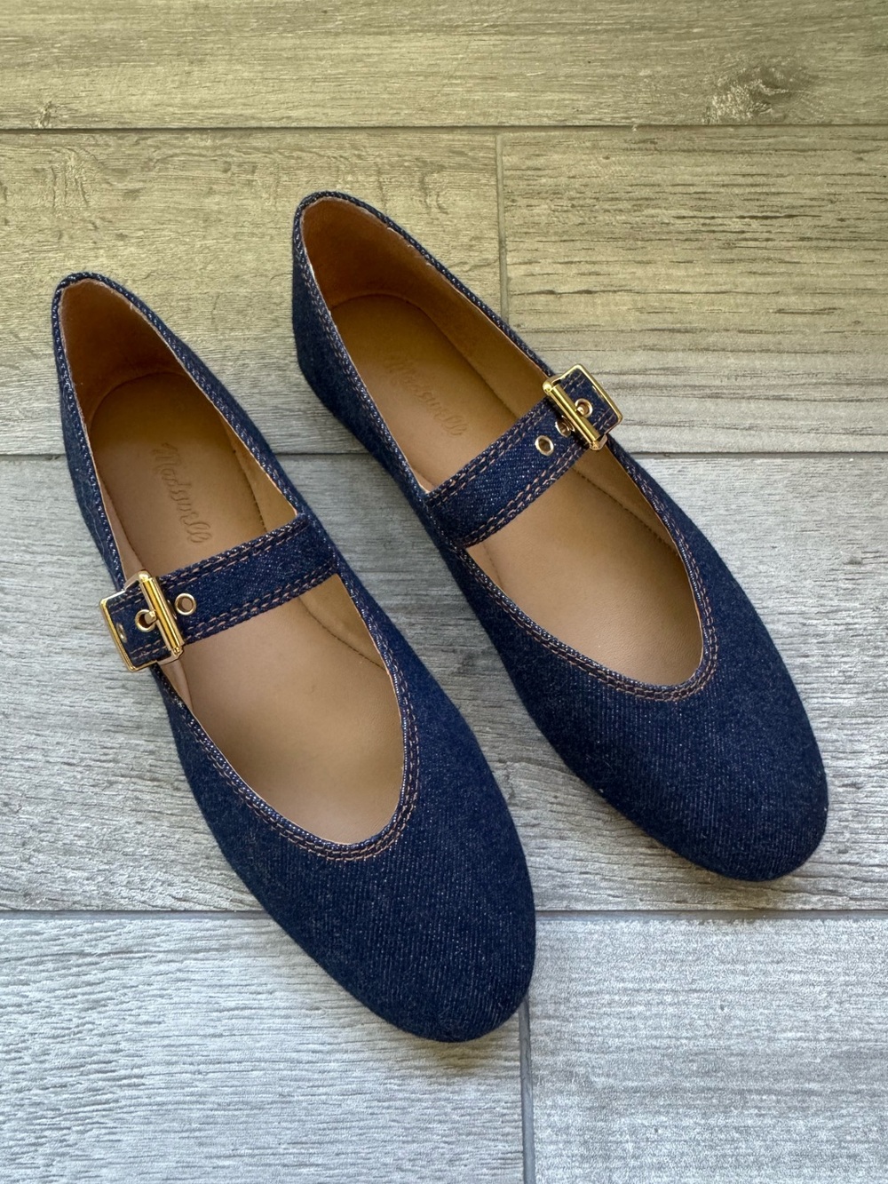 Madewell The Remy Mary Jane Flat in Denim:
Sculptural Buckle Edition NWOT 5.5